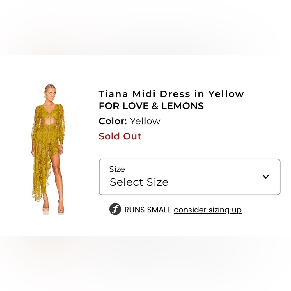 Revolve NWT Midi Dress in Yellow - Picture 5 of 5